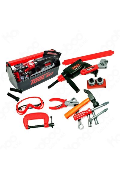 MalPlay Toy tool set with drill and protective goggles