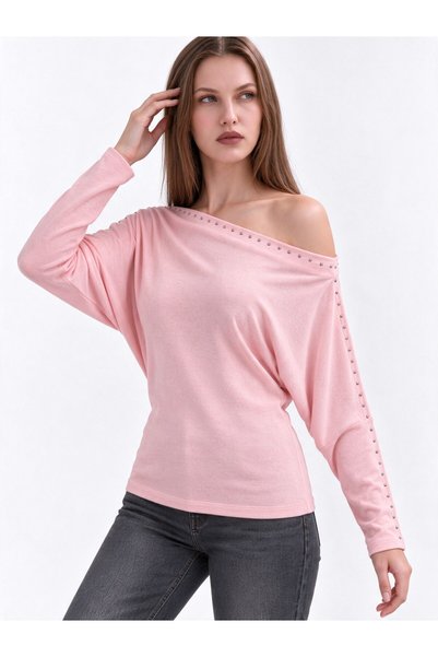 MDL Zımba Detay Yarasa Bluz W0013096