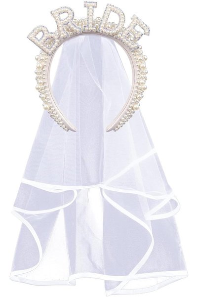 Generic Mizznee Bride To Be Headband & Wedding Veil Hair Accessories with Bri...
