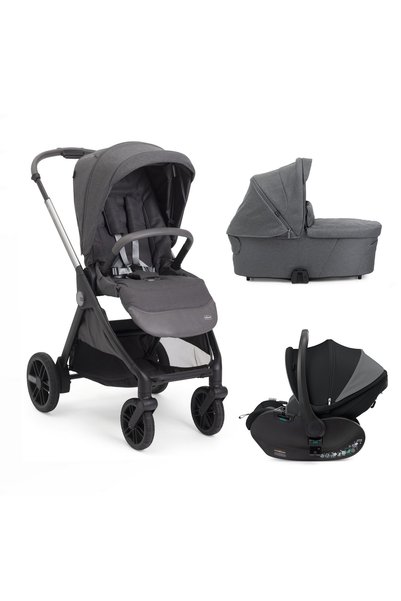 Chicco Carucior copii 3 in 1 Bellagio 2, Black Satin (negru), First Seat Recl...