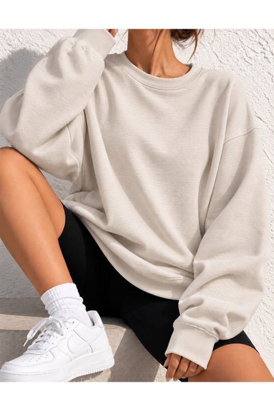 BW Bravely Wear Γυναικείο Φούτερ Oversize με Στρογγυλή Λαιμόκοψη, Φαρδιά Γραμ...