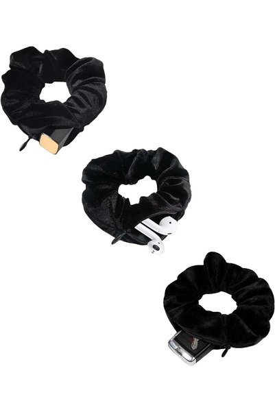 GENERAL Zipper Scrunchies, Pocket Scrunchie, SECRET & HIDDEN, Velvet Hair Tie...