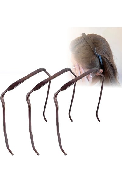 GENERAL Sunglasses Shape Invisible Hair Hoops, 2Pcs Square Hairband, Curly Th...