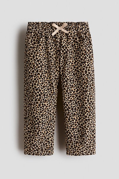 H&M Desenli ve Fitilli Kadife Jogger Pantolon