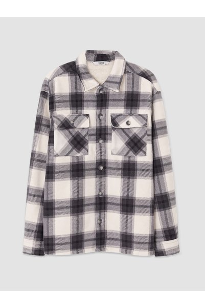 LC Waikiki XSIDE Gray Plaid Loose & Oversized Men's Shirt Jacket—The NEVAVM D...