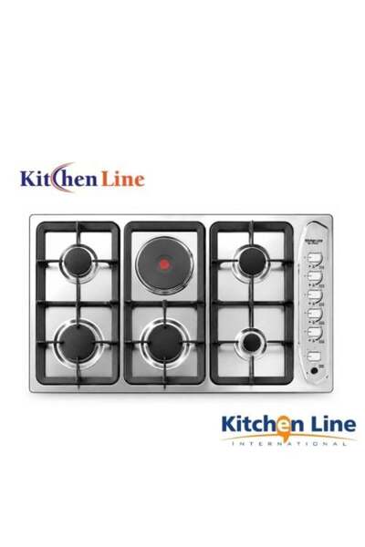 Kitchen Line موقد غاز وكهرباء إيطالي بطول 90 سم – 5 شعلات غاز + 1 سطح كهربائي...