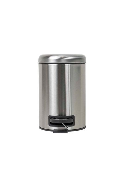 FOXMAG24 3L Stainless Steel Pedal Bin, Cylindrical, Indoor