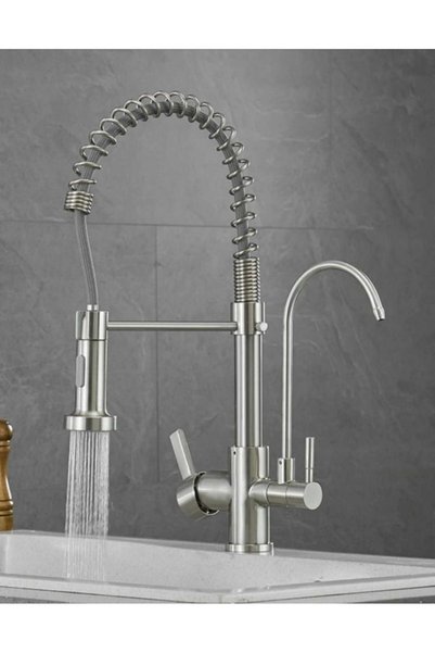 OEMS Modern design double bowl kitchen mixer - silver