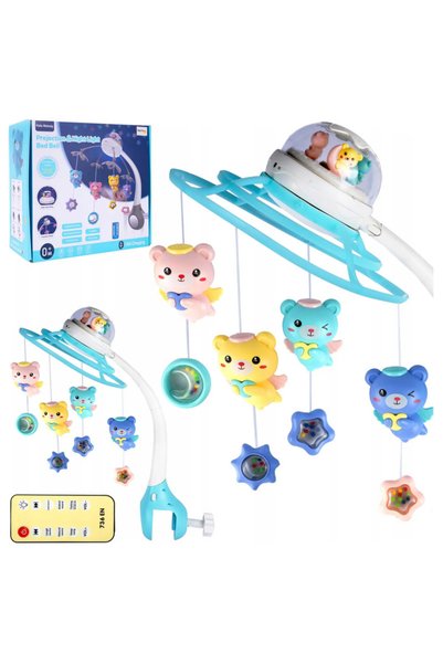 MalPlay Musical mobile with projector and remote control - Bear - Blue - blue