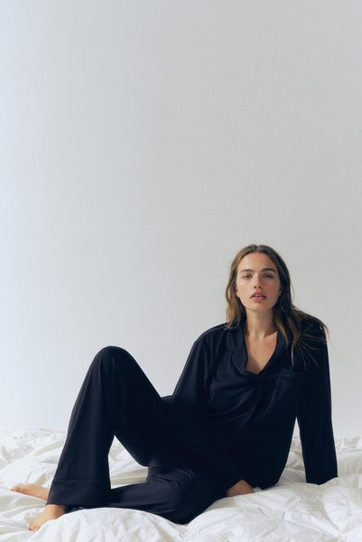 H&M Viskoz Karışımlı Pijama Takımı