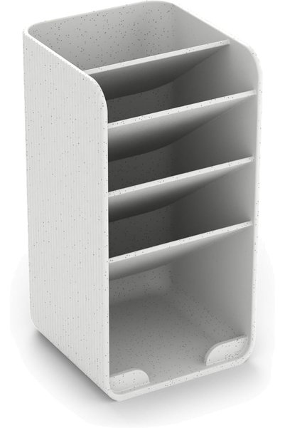 Generic Tiered Pen Holder with Sticky Note Slot, Upright 3-Shelf Desk Organis...