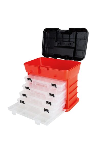 stalwart Storage Tool Box - Portable Multipurpose Organizer With Main Top Com...