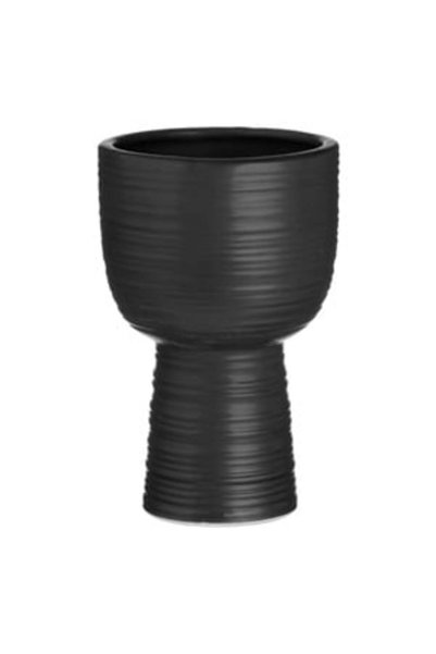 UNIC Μαύρο Κεραμικό Κάλυμμα Γλάστρας Ø10x16cm