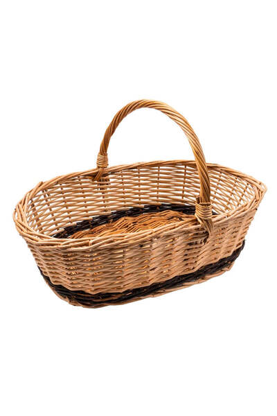 FOXMAG24 Coș oval din răchită, maro, 50x33x30 cm, design