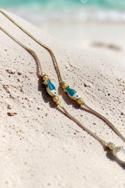 Coll.Up Eyeglass Chain with Turquoise Fish Motif—Gift Accessory, Custom-Desig...