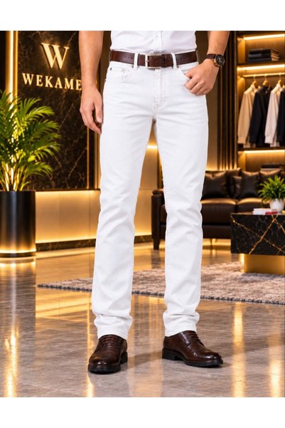 WKM Men's Regular Fit Relaxed-Fit Denim Pants