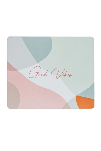 JMB Mousepad 24x20 cm Good Vibes, culori pastel – bază antiderapantă și desig...