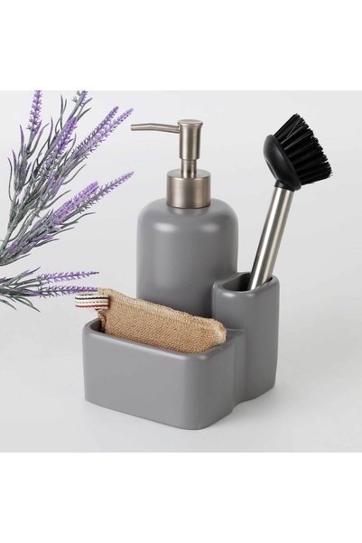 Selim ليونيس، إسفنجة سائلة مع فرشاة، لون رمادي.