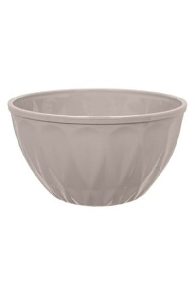 UNIC Beige Plastic Salad Bowl with Embossed Pattern 4L