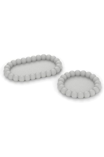 Generic Bubble Tray Set of 2, Round and Oblong Catch-All Trays for Keys, Jewe...