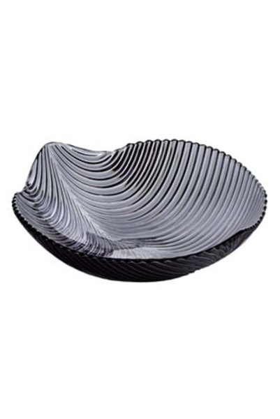 UNIC Plastic Serving Bowl with Embossed Leaf Design Grey 28x29.5x7.5cm