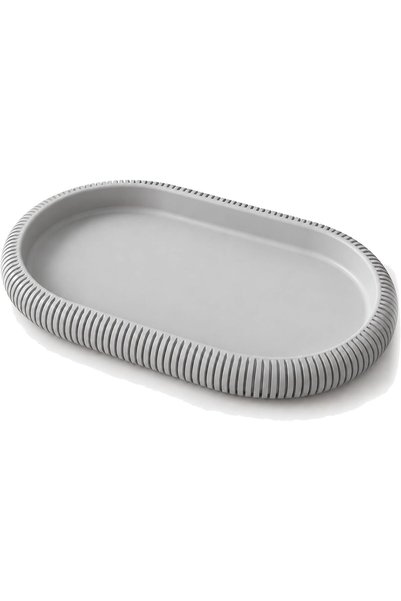 Generic Ribbed Oval Decorative Tray 19.7 x 12.3 cm, Minimalist Catch All Tray...