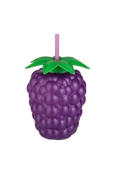 UNIC 3D Blackberry Shaped Plastic Cup with Straw 800ml