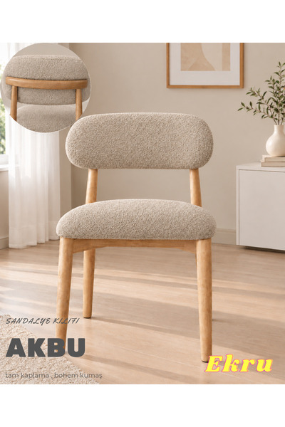 AKBU Sandalye Kılıfı , Sırt Kısmı Tam Kaplama , A Kalite, Esnek Lastikli , Bo...