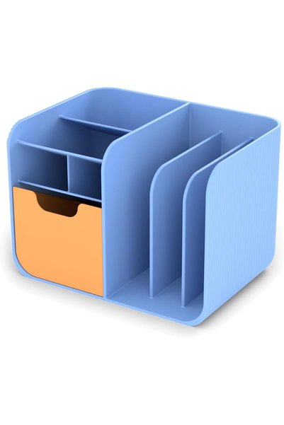 Generic Desk Organiser with Drawer and Notebook Slots, Pen Compartments and S...