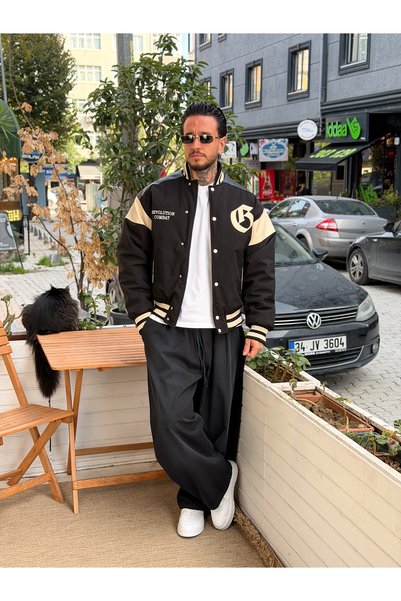 manch collection Jachetă oversize Giesto Boomber cu detalii brodate