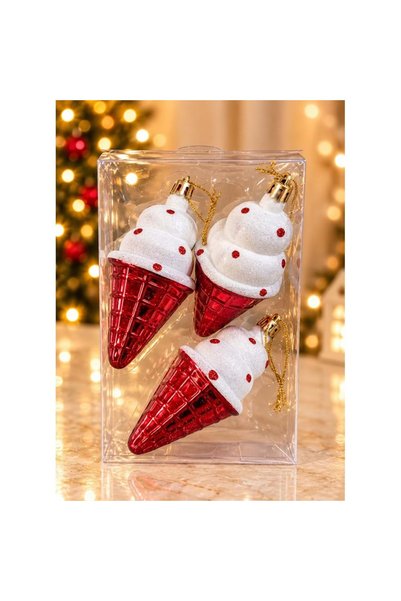 myhomehediyelik Red and White Christmas Hat-Shaped Christmas Tree Ornaments, ...