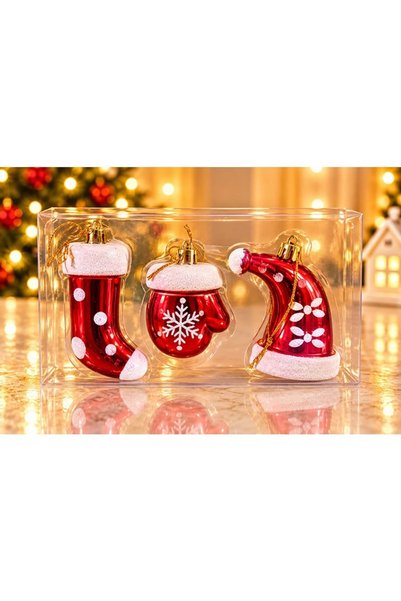 myhomehediyelik New Year's Stocking-Style Christmas Tree Ornaments with Ball ...