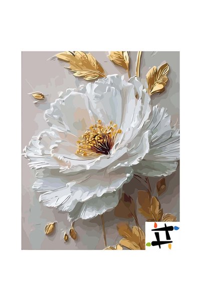 Painting-numbers Set pictura pe numere Rafinament in Alb 6550, panza pe rama ...