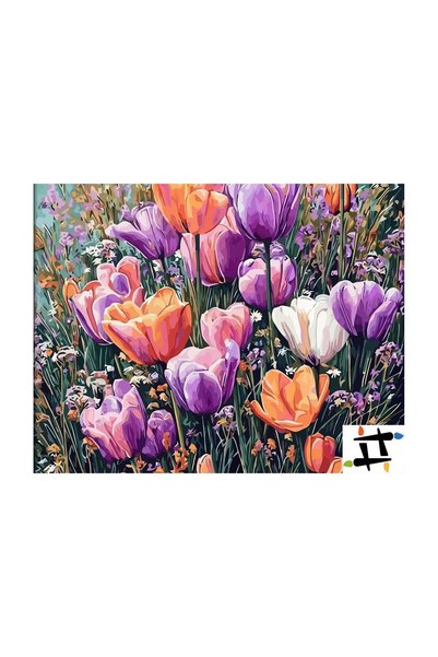 Painting-numbers Set pictura pe numere Gradina Olandeza 6644, panza pe rama l...