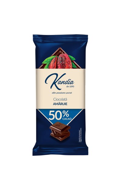 Kandia Ciocolata Amaruie 50% Cacao, 6 x 80g