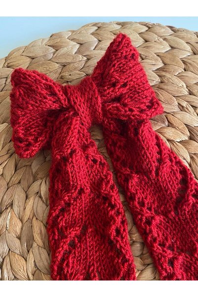 HMCraft Red-Patterned Soft Clip-On Buckled Hair Clip