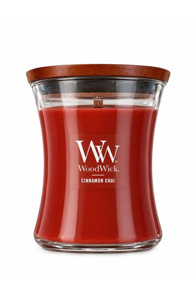 WoodWick Cinnamon Chai – Tarçınlı Chai Kokulu Cam Mum | Dekoratif Ev Kokusu
