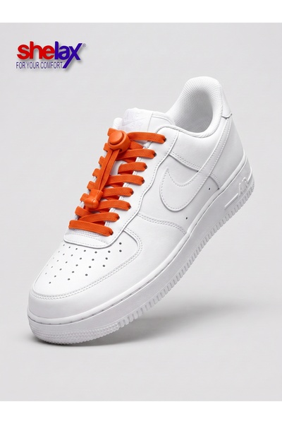 SHELAX Flat-Spring Clip-Lock Smart Shoelace - Neon Orange