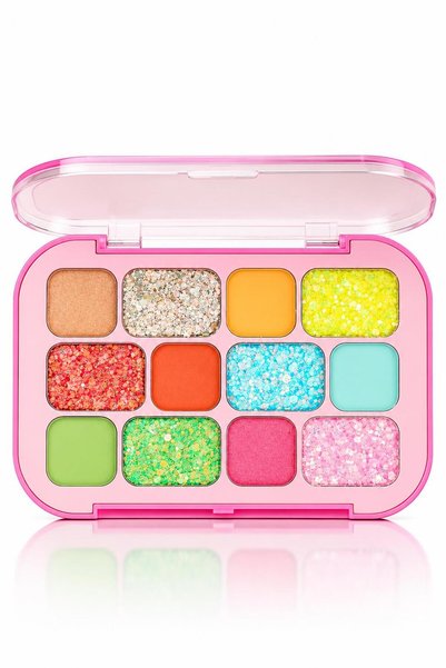 3B Trend 12-Piece Colorful Eyeshadow Palette – Matte, Glittery, and Glitter E...