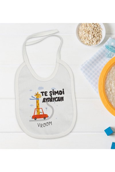 Bk Gift BK Kids "I'm Going to Pull It Off Now" Design White Baby Bib-1