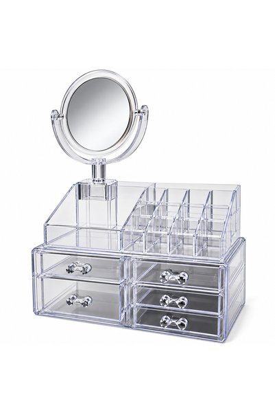 OEM Organizator Machiaj si Cosmetice cu Oglinda, 5 Sertare, Compartimente Mul...