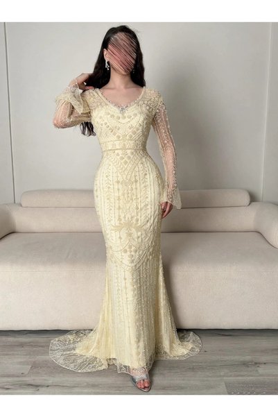 Oliver Luxury Pearl Royal Mermaid Skirted Evening Dress