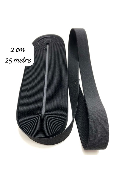 2 Cm 25 Metre Yassı Geniş Lastik - ,Paça,Don vs için Elastik Bant