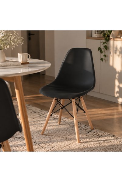 PixelsFurniture كرسي بلاستيك بقواعد خشبية من بكسل الأثاث - اثاث عصري لغرفة ال...