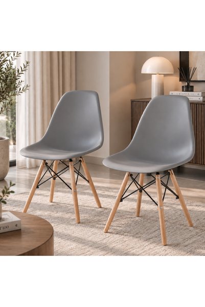 PixelsFurniture Pixel Furniture 2-Piece Plastic Wood Chair Set - Modern Livin...