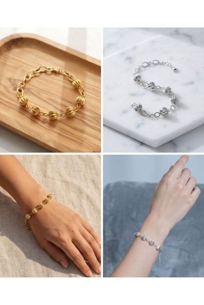 HOŞGÖR ACCESSORIES Dorika Top Chain Steel Bracelet