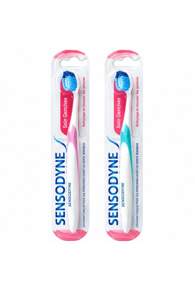Sensodyne Periute de dinti pentru gingii, albastra si roz,2buc
