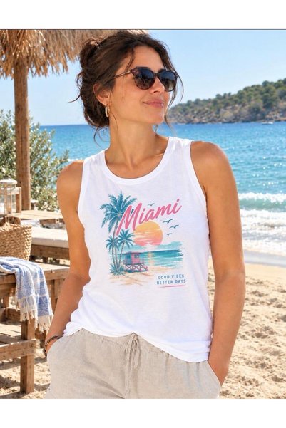 ALCİNOUS Cotton Jersey Sleeveless Tank Top Women's Sports T-Shirt