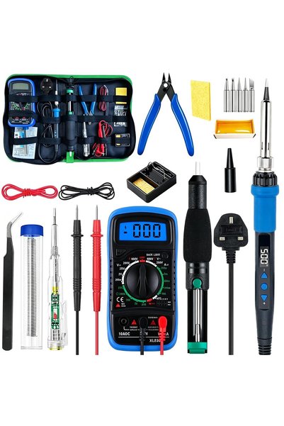 MIKUER 21PCS Soldering Iron Kit,80W Digital Display Intelligent Soldering Iro...