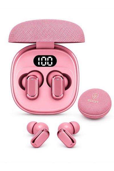Generic SPON Model 700316 Wireless Earphones, featuring a fabric-finish charg...